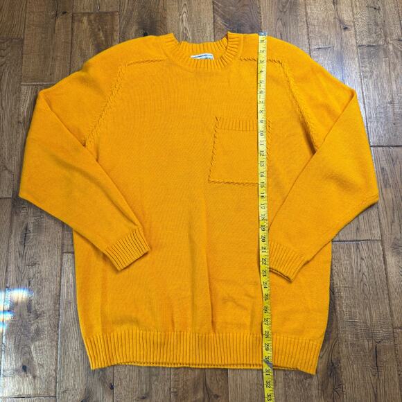 Vtg August Max Knit Christmas Sweater Mustard Yellow Womens Plus Size 1X - Picture 3 of 5